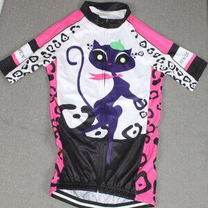 Coolmax Cat Pink Black Biking Jacket Small Full Zip Bottle Pockets NWT